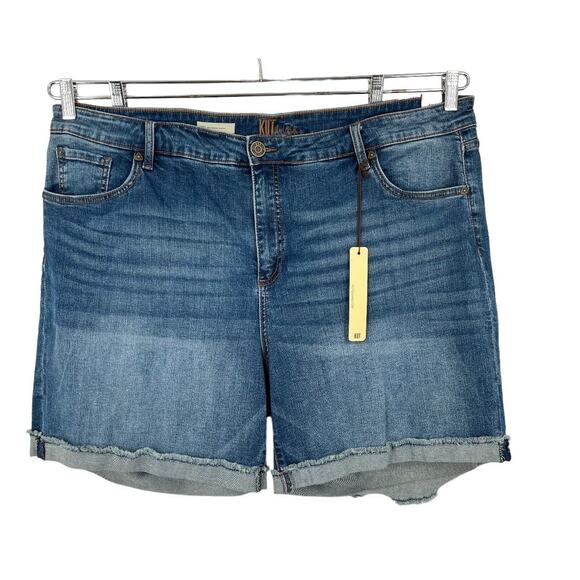 Kut from the Kloth shorts Katy boyfriend cuffed blue size 22W NEW - Picture 1 of 6